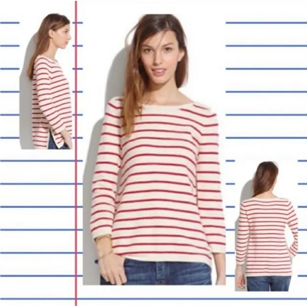 Madewell Red and White Striped Sweater